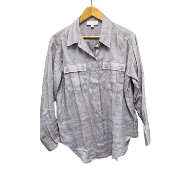 Witchery Womens  Size 12 Long Sleeve Shirt Grey 