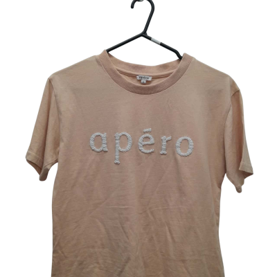 Apero - Womens  Size S Short Sleeve Top - Peach 