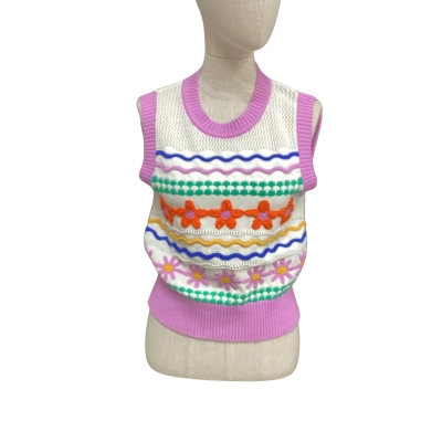 Gorman Womens  Size 4 Knitted Sweater Vest Multicoloured 