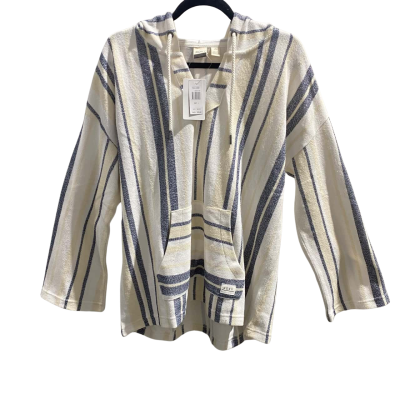 Roxy Womens Size L V-Neck Jumper Blue / Off White / Striped 