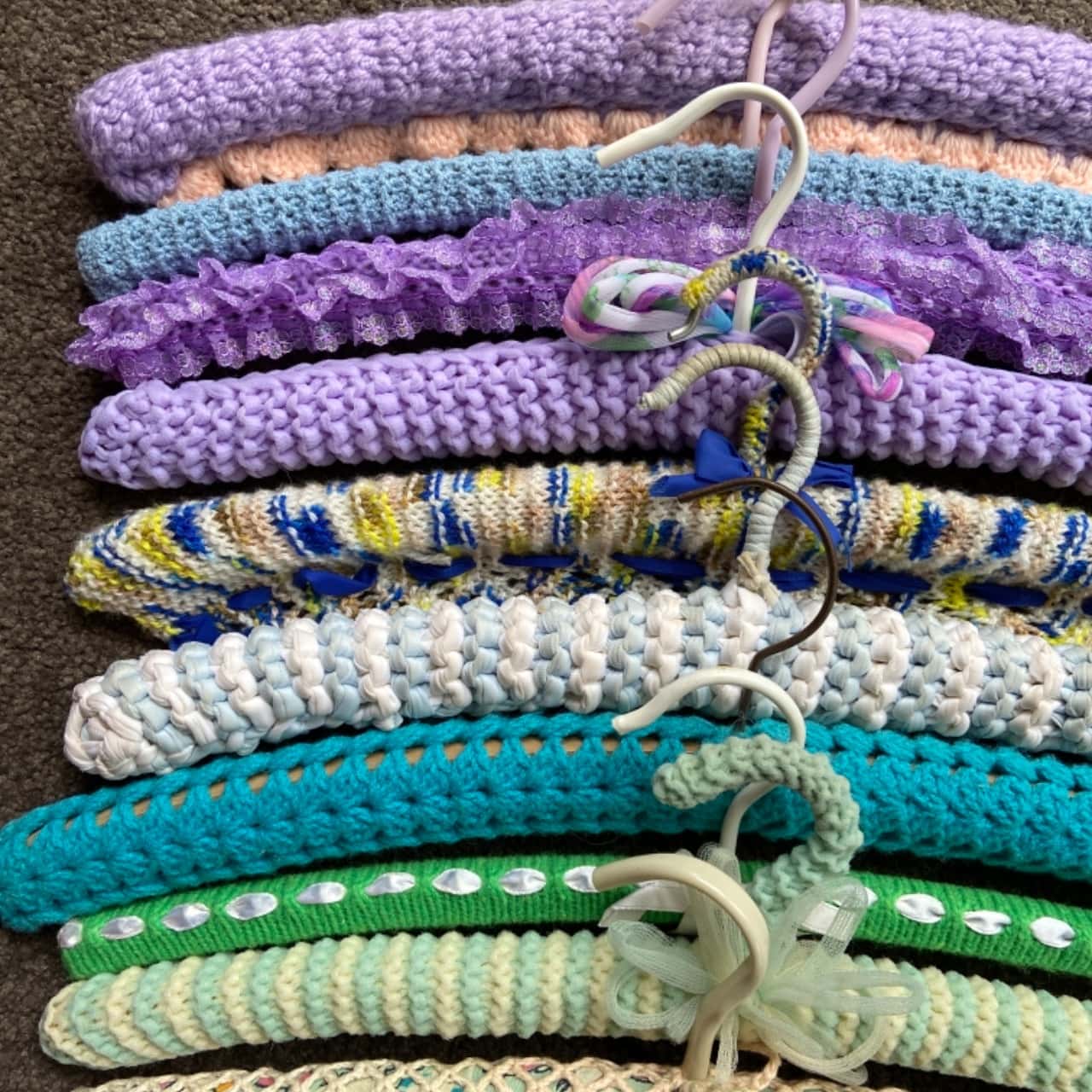 crochet coat hangers