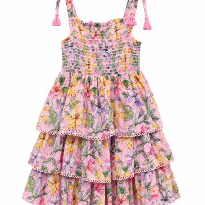 Milkshake Floral Tiered Tie-Strap Sundress – Size 8 