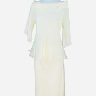  Occasions - Cream Off-Shoulder Blouse & Skirt (Size L)
