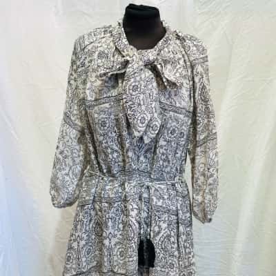 ZIMMERMANN Size 1 Long Sleeve Linen Dress Beige 