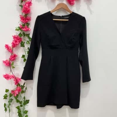 Portmans Womens Long Sleeve Dress Size 10 Black  