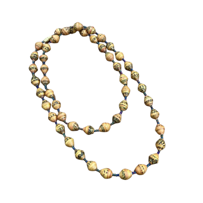  Womens Handmade Paper Beaded Necklace 