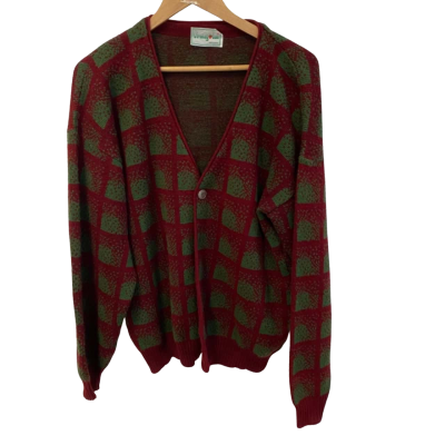 Fragola Womens  Size L / M Button-down Cardigan Green / Red 