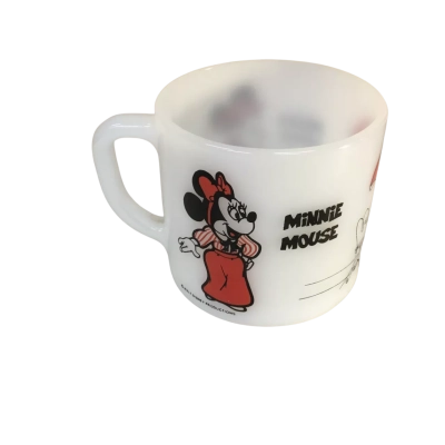 Mickey & Minnie Mouse White Patterned Cup Approx 10 x 8 cm
