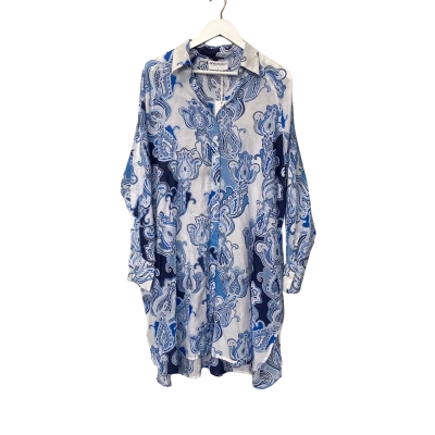 One Season Womens thin cottob dress Size L Blue / White 