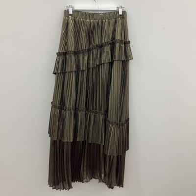 Augustine  Women's skirt  Size M A-Line Skirt / High Waist Skirt / Midi Skirt Green 