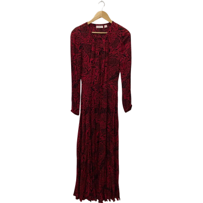 Sass & Bide Womens  Size 10 Long Sleeve Button Up Dress Black  / Red 