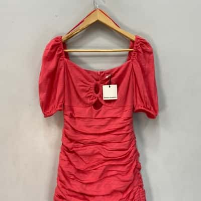 Finders Keepers Womens Size 6 Casual Dress / Cocktail Dress / Mini Dress / Off The Shoulder Dress / Short Sleeve Dress  Coral / Pink  
