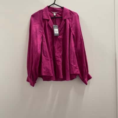 Country Road Womens  Size 14 Long Sleeve Shirt   Plum 