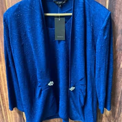 Liz Jordan   Size M Blue sparkle twin set new 