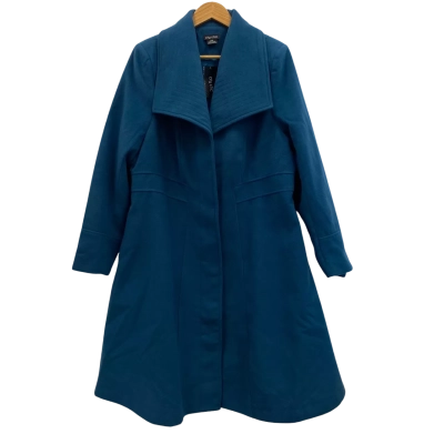 City Chic Women's Size 16 / S Winter Coat A Line Teal BNWT