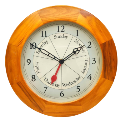 Like New Analogue Wall Clock With Days of The Week On Face  30cm Diameter  (office)