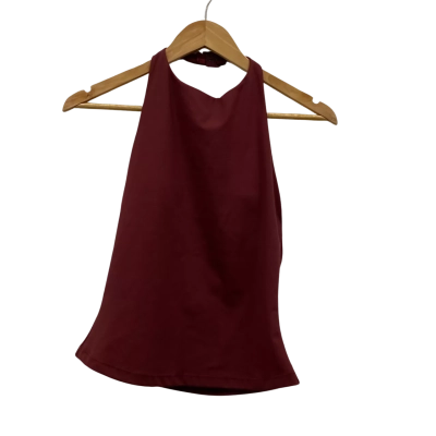 CSB Serenity Women's Backless Tank With Halter Neck Size XL Maroon BNWT