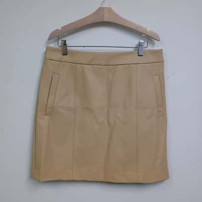Sheike Womens Beige Leather Skirt Size 12