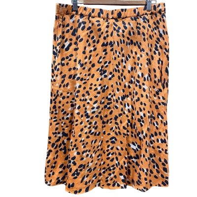 Sportscraft Orange/Black Spot Pattern Skirt Size 14