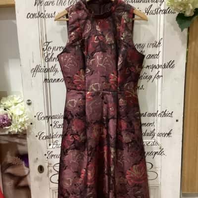 Jayson Brunson Black label  Size 10 Cocktail Dress / Formal Dress / Midi Dress / Sleeveless Dress  Maroon 