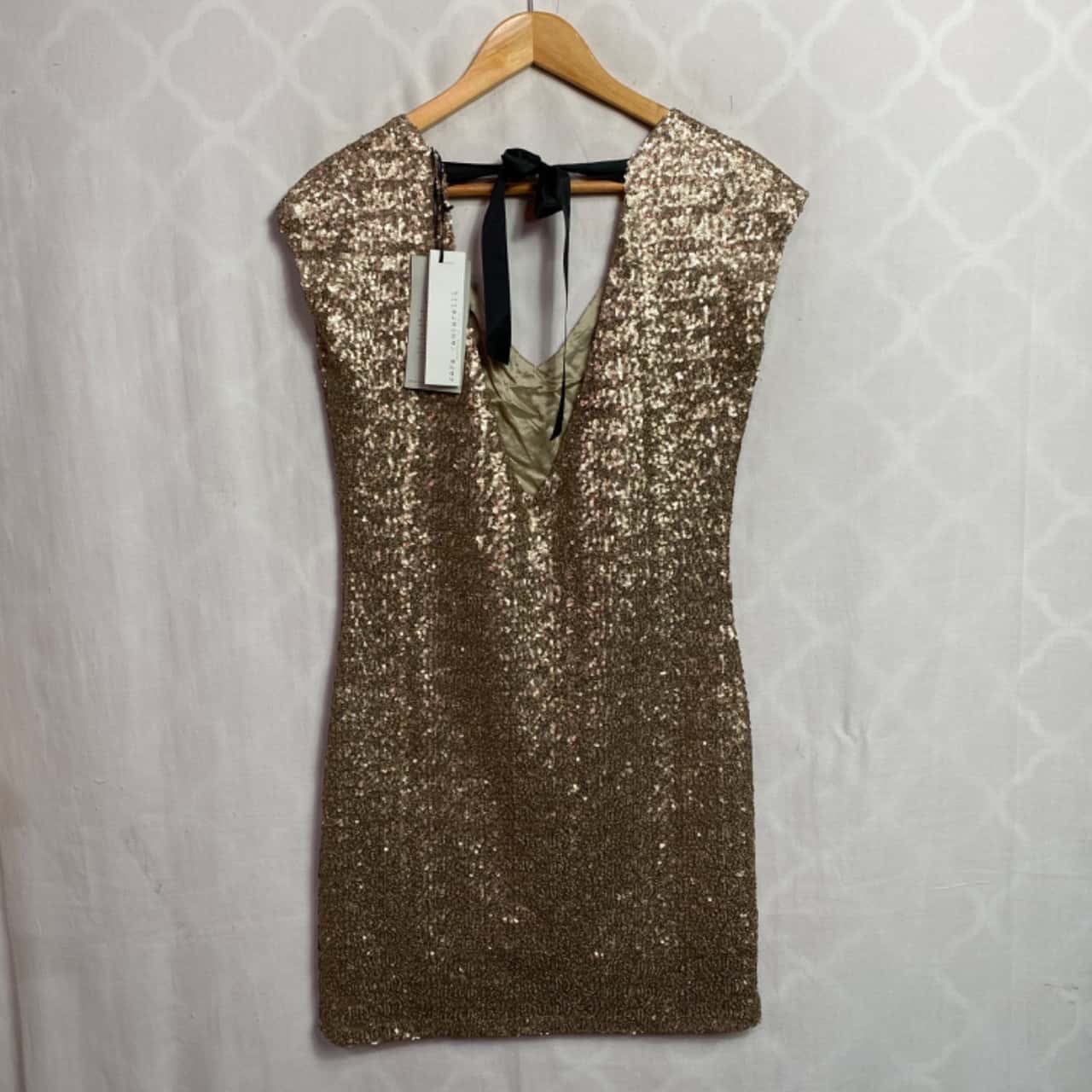 Sara Gambarelli Women's Size 10 /12 Sequinned gold dress (s) - New With Tags | Salvos Stores Sara Gambarelli Women's Size 10 /12 Sequinned gold dress (s) - New With Tags | Salvos Stores