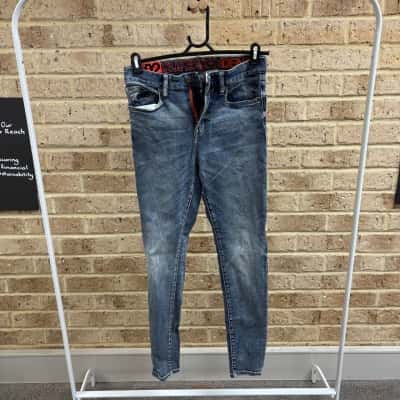 Superdry Mens blue skinny jeans  Size 28 / 32 