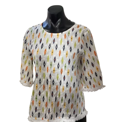 Yarra Trail Womens  Size 8 Blouse Multicoloured / Pattern / White 
