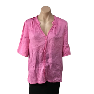 Country Road Womens Size 12 Pink Short Sleeve V-neck Top