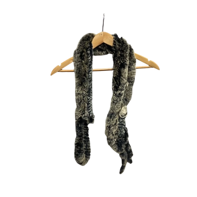Ella Tankovich Womens  Rabbit Fur Scarf Beige / Black  