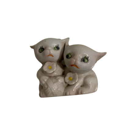 Vintage Little Cats Ceramic Figurine 