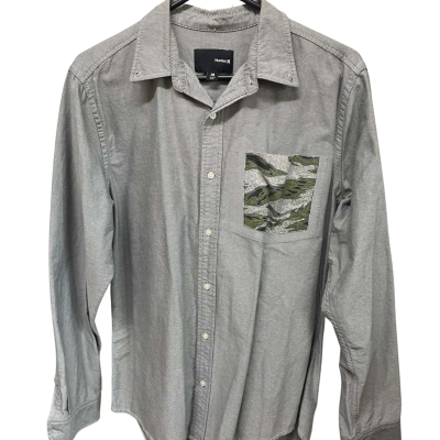 Mens Hurley Long Sleeve Grey M Sized Shirt