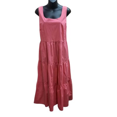 FLAX & SEED Size 12 Pink Sleeveless Tiered Dress