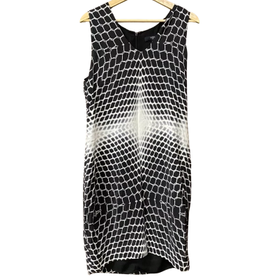 Saba Womens Size 14 Black /Grey Print Silk Dress 