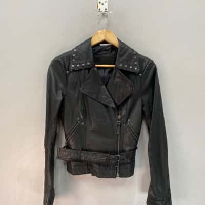 Yessica by C&A Womens Size 34 Leather Jacket Black  