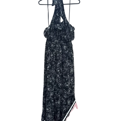 Petal + Pup Womens  Size L Lennon Halterneck maxi dress Black Floral 