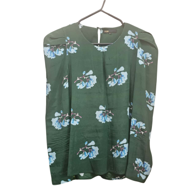 Maje - Womens - Size 2 - Long Sleeve Top - Blue / Floral / Green 