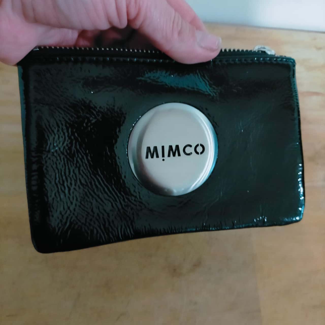 Mimco Small Black Patent Leather Coin Purse VGUC