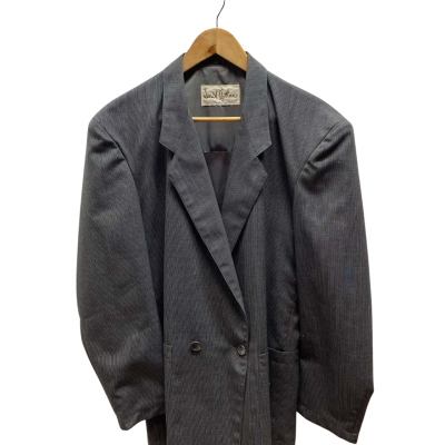  Trent Nathan Mens Black  / Grey / Striped Jacket 