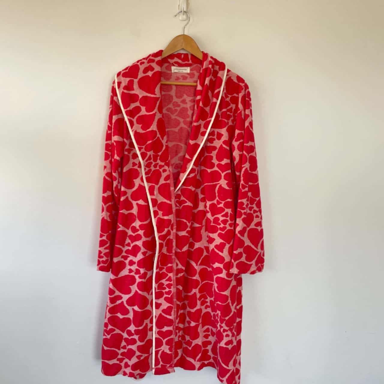 Peter Alexander Red Heart Pattern Bathrobe Size 12 / L (s)