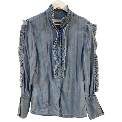 Sass & Bide Womens Size 34 Voyager Dreamer Long Sleeve Shirt Blue 