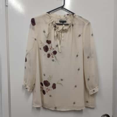 Liz Jordan Women's  Long Sleeve Top Floral / Nude Size 16 