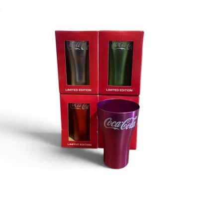 Coke anodised tumblers x 4