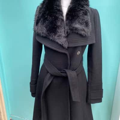 Forever New Womens wool blend coat  Size 6 Black  