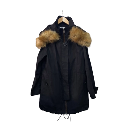 Country Road Womens  Size XXS Faux Fur Hooded Jacket Black  