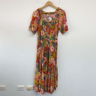 Label of Love Colourful Floral Milani Boho Maxi Dress  Size L