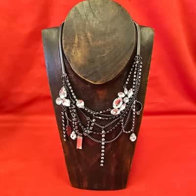  Womens Bib Style Multi Strand Dangle Necklace 