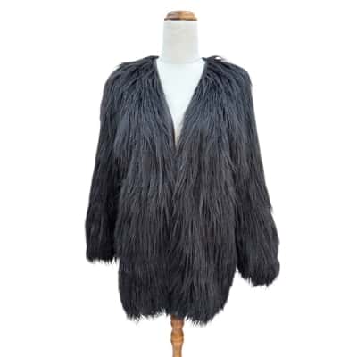 Meshki Womens Faux Fur Jacket Size S Black  