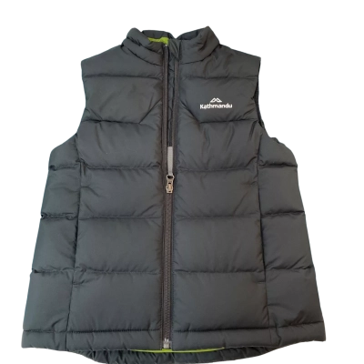  Kids Kathmandu Vest. Black/Green. 8yrs.