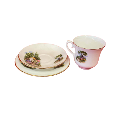 Queen Anne Bone China Cup, Saucer and Plate