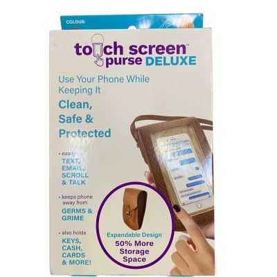 Women's Touch Screen Purse Deluxe Vegan Leather Brown (Sealed)